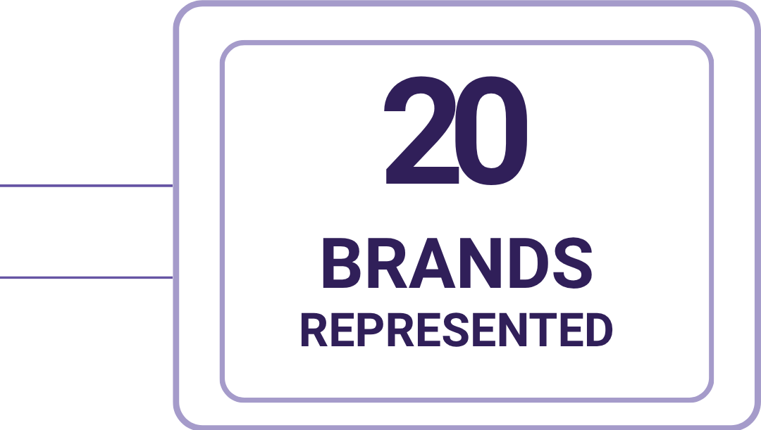 20+ brands represented